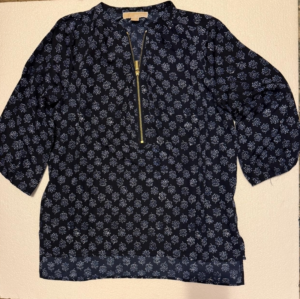 Michael Kors Navy Blue Floral Women's Top